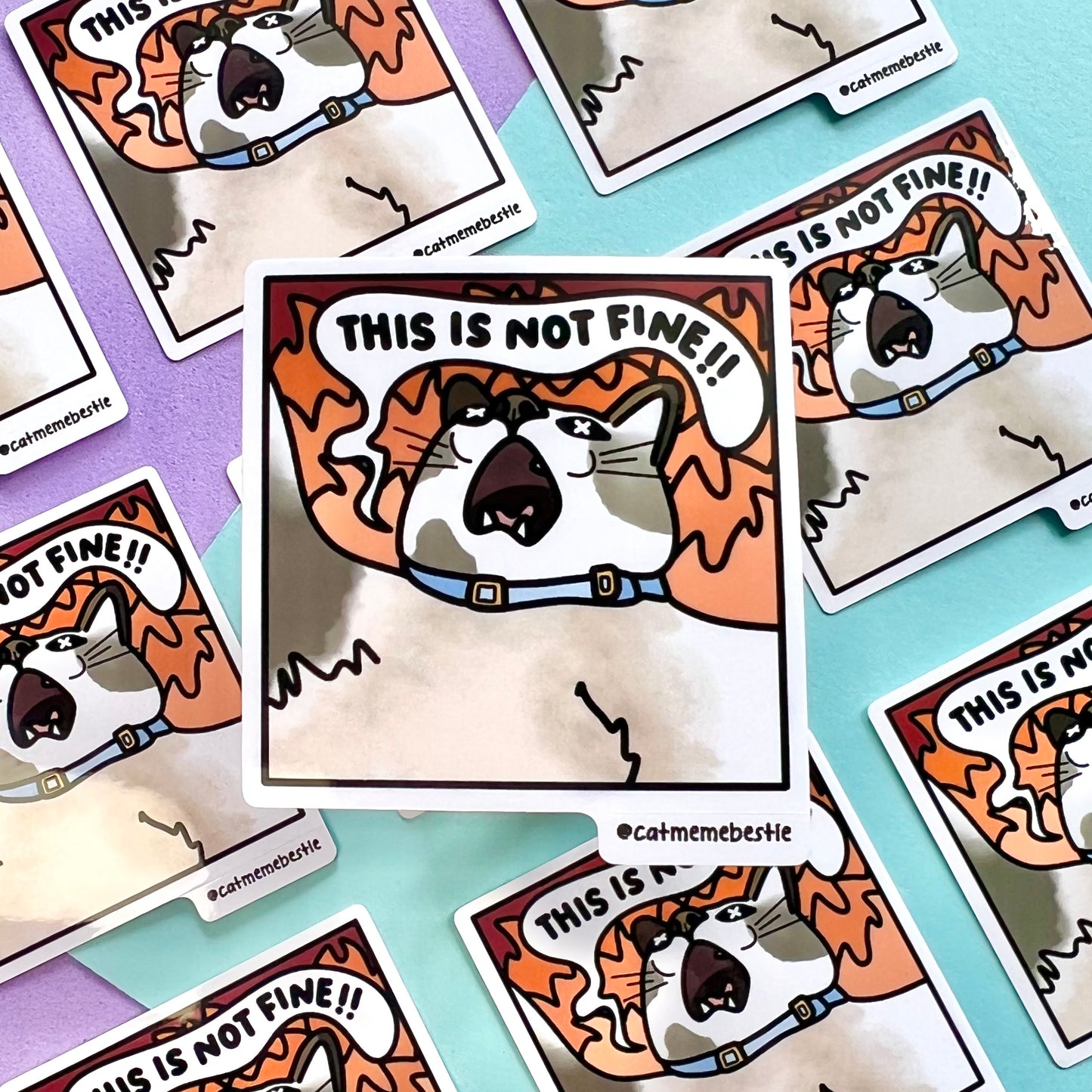 "this is not fine" sticker