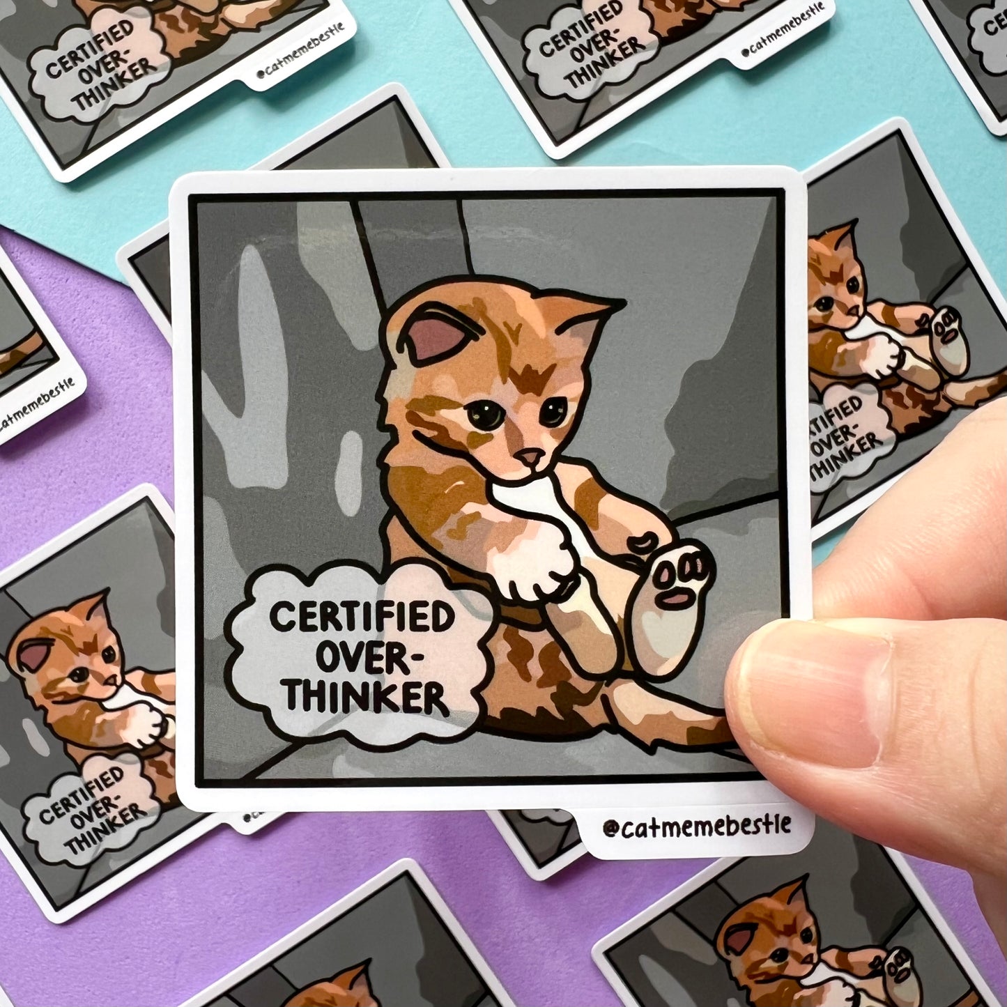 "certified overthinker" sticker