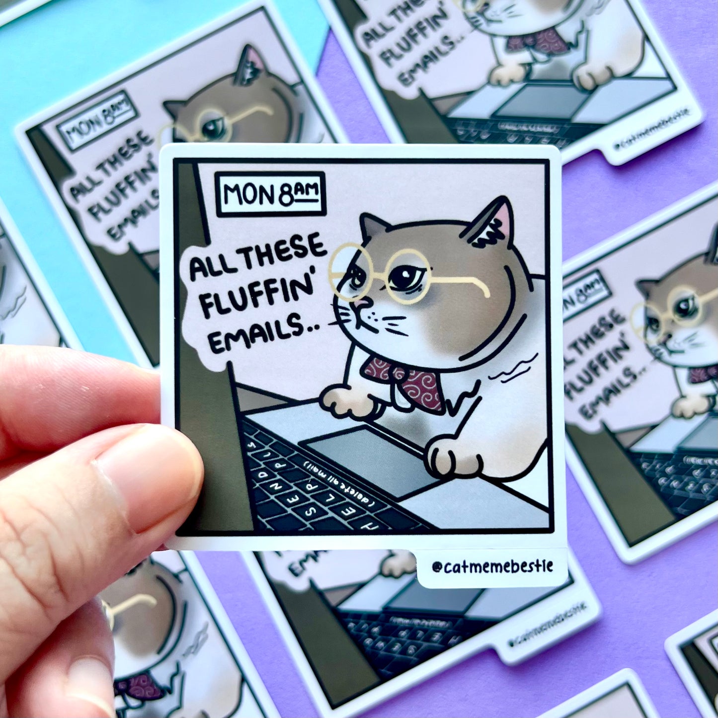 "all these fluffin' emails" sticker