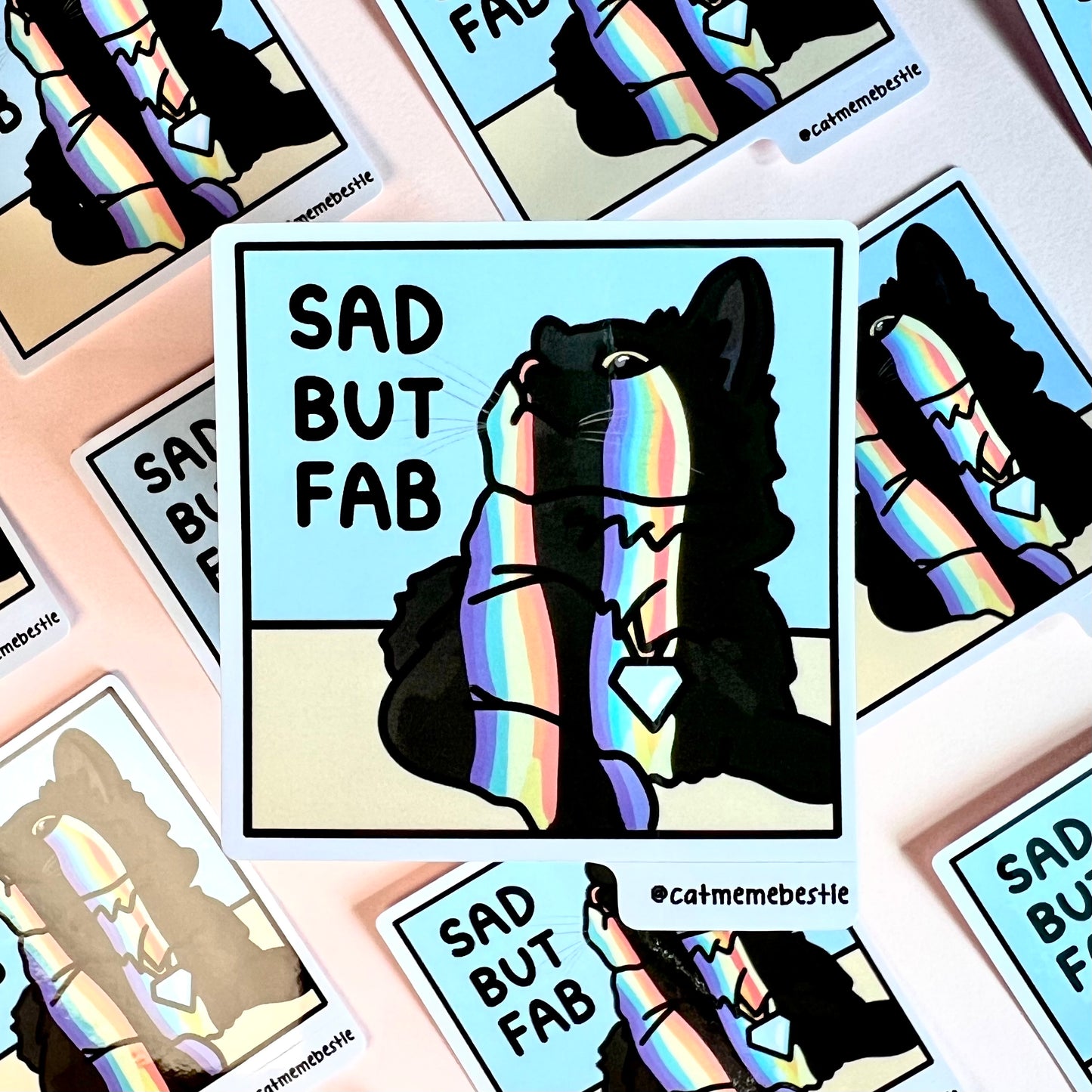 "sad but fab" sticker