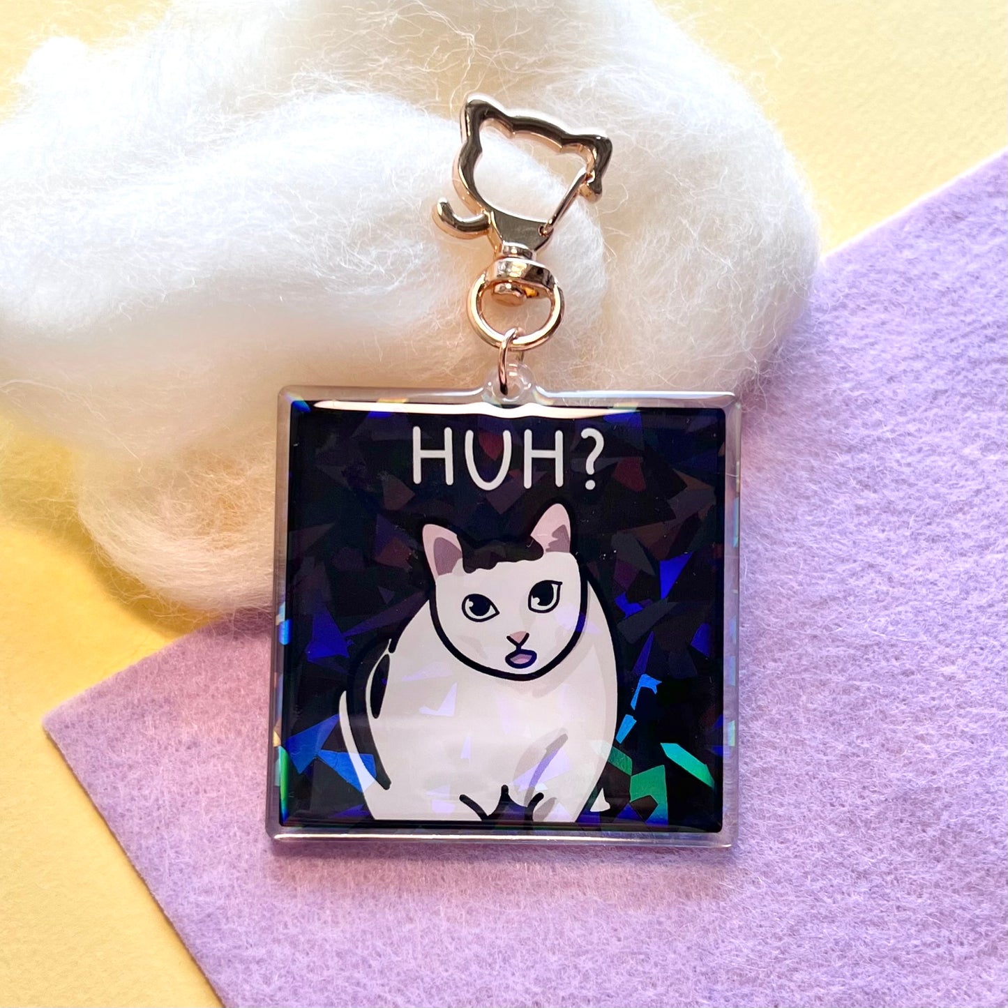 "huh" keychain