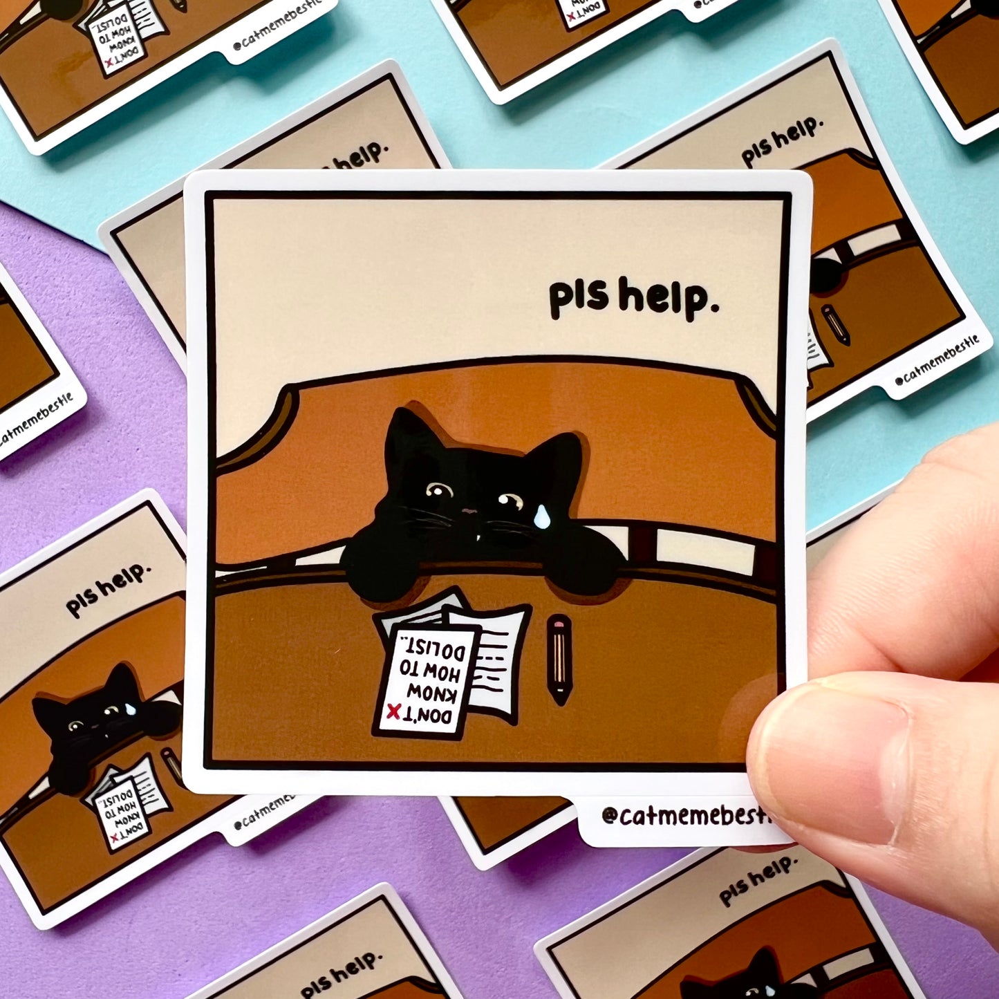 "pls help" sticker