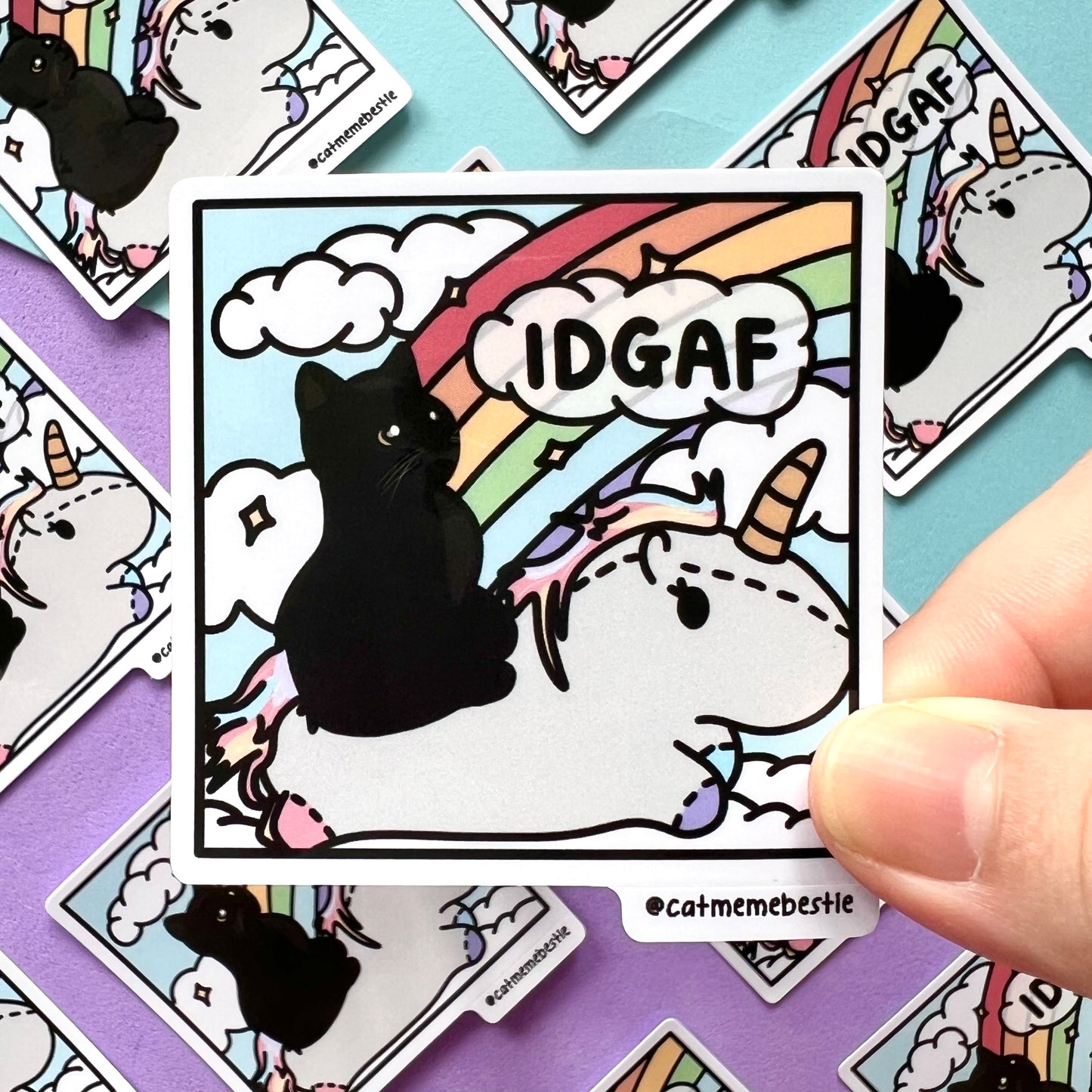 "IDGAF" sticker