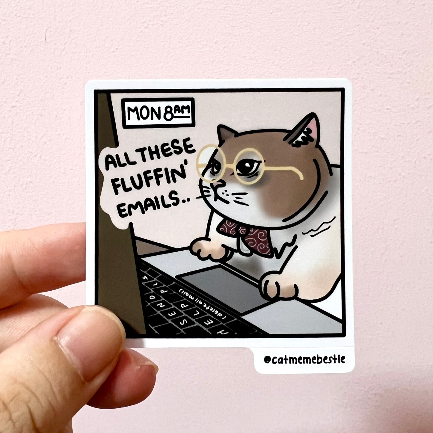 "all these fluffin' emails" sticker