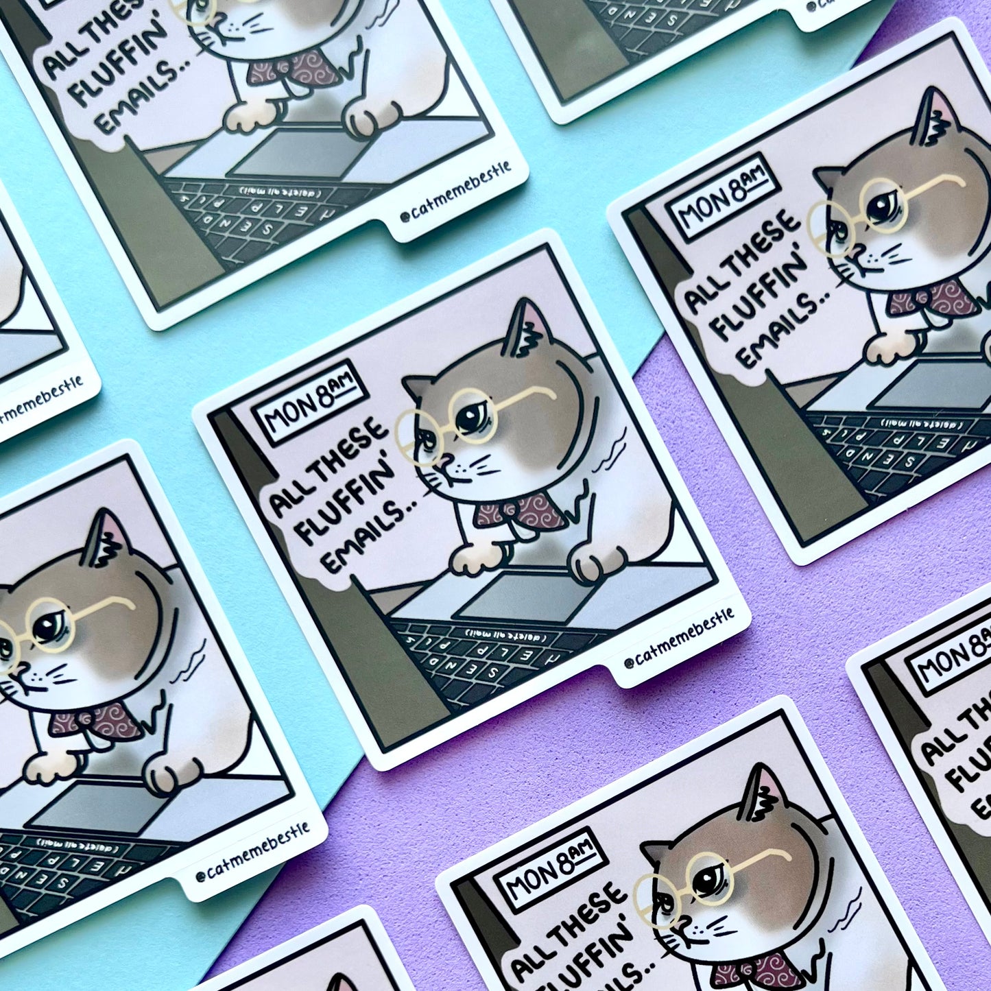 "all these fluffin' emails" sticker