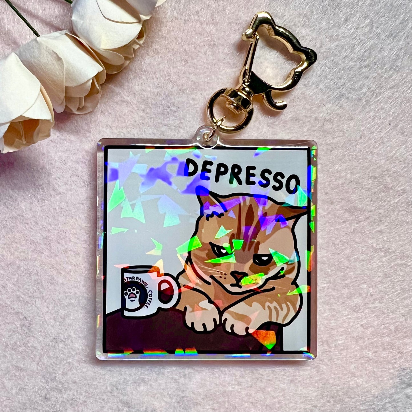 "depresso" keychain