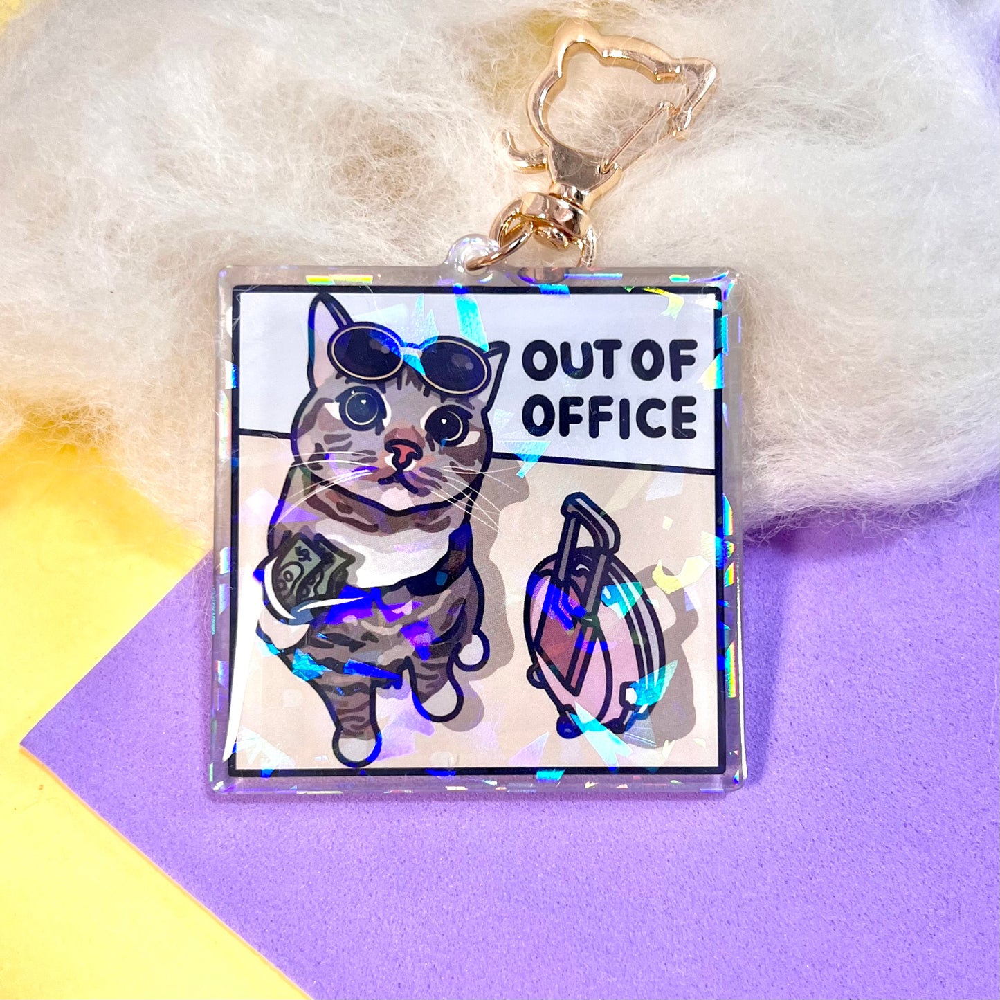 "out of office" keychain