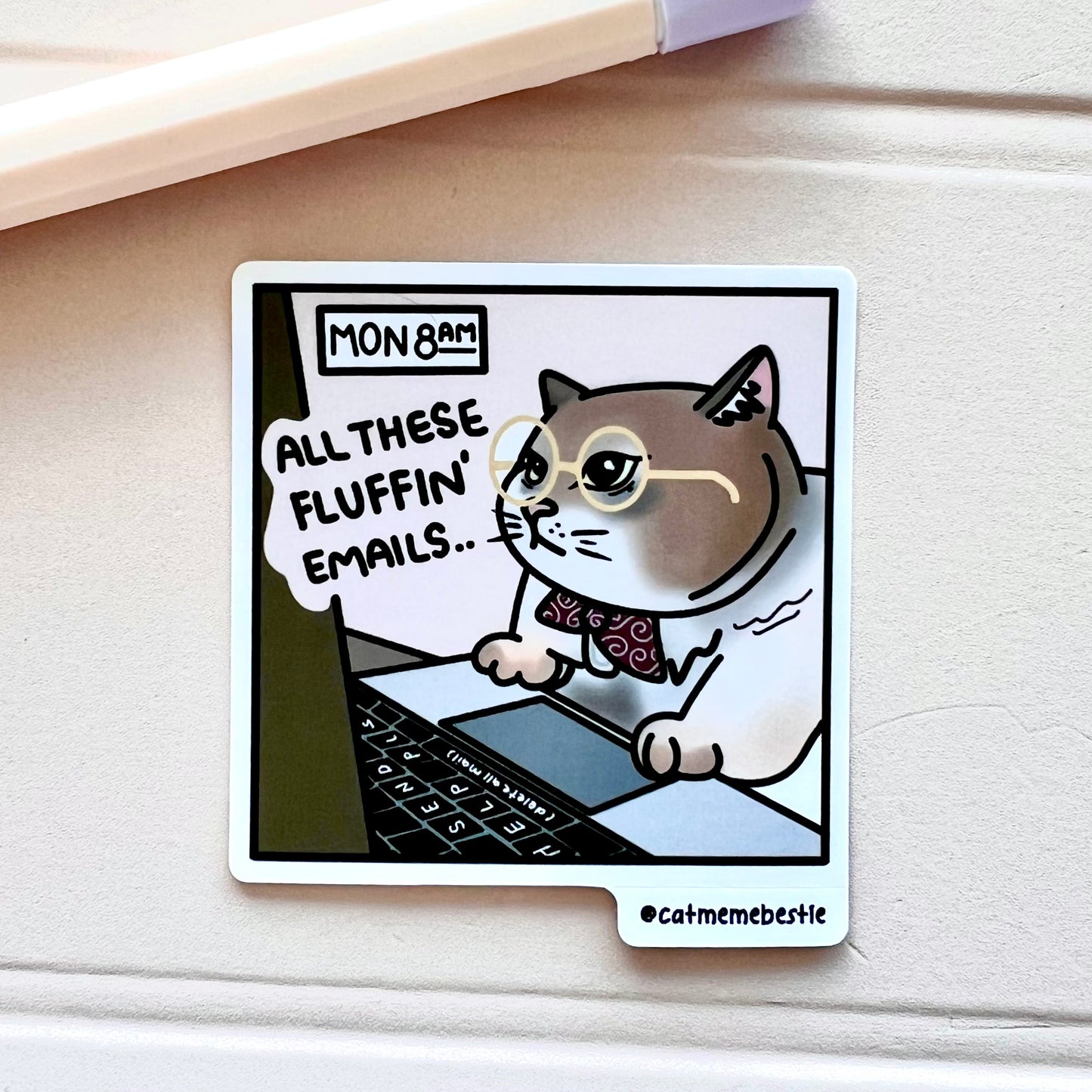 "all these fluffin' emails" sticker