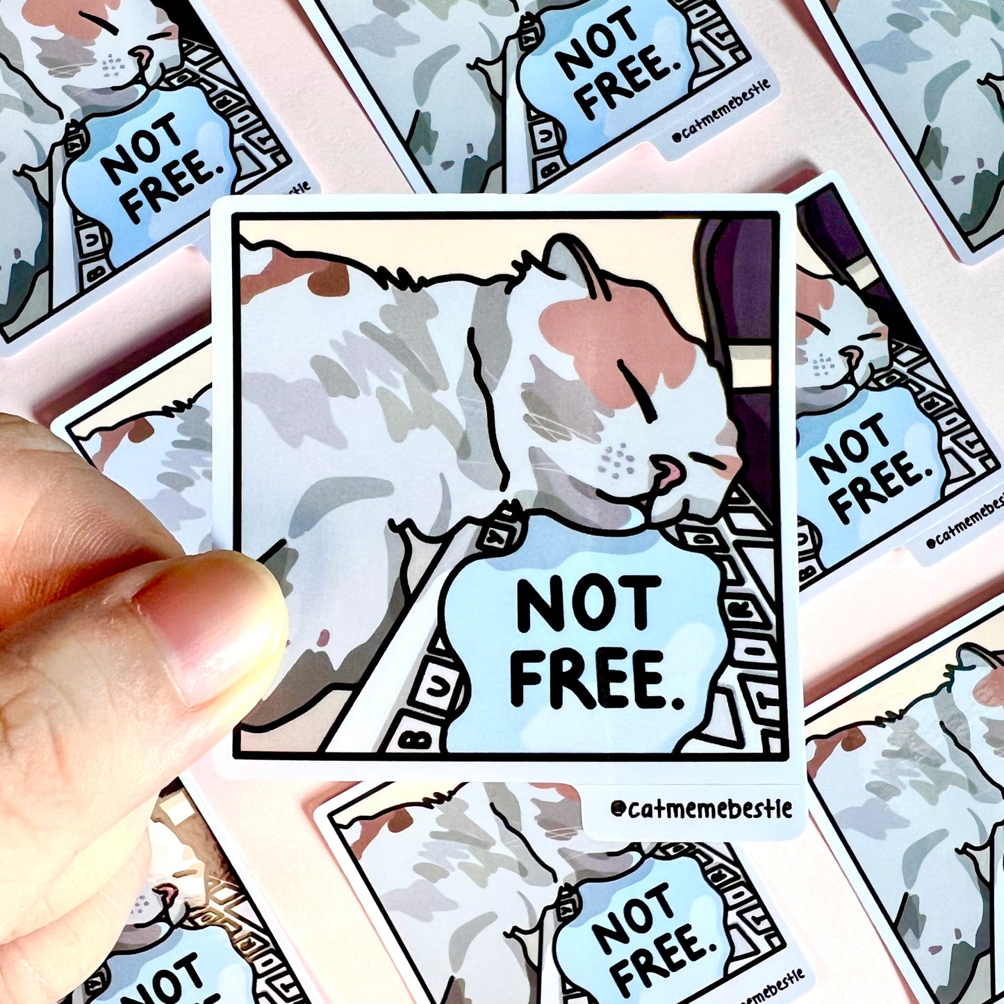 "not free" sticker