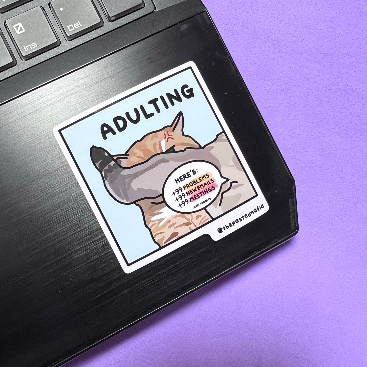 "adulting" sticker