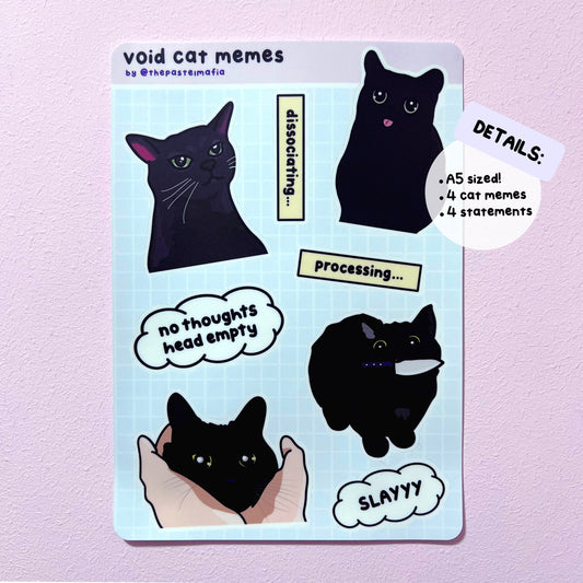 void cat meme a5 sticker sheet