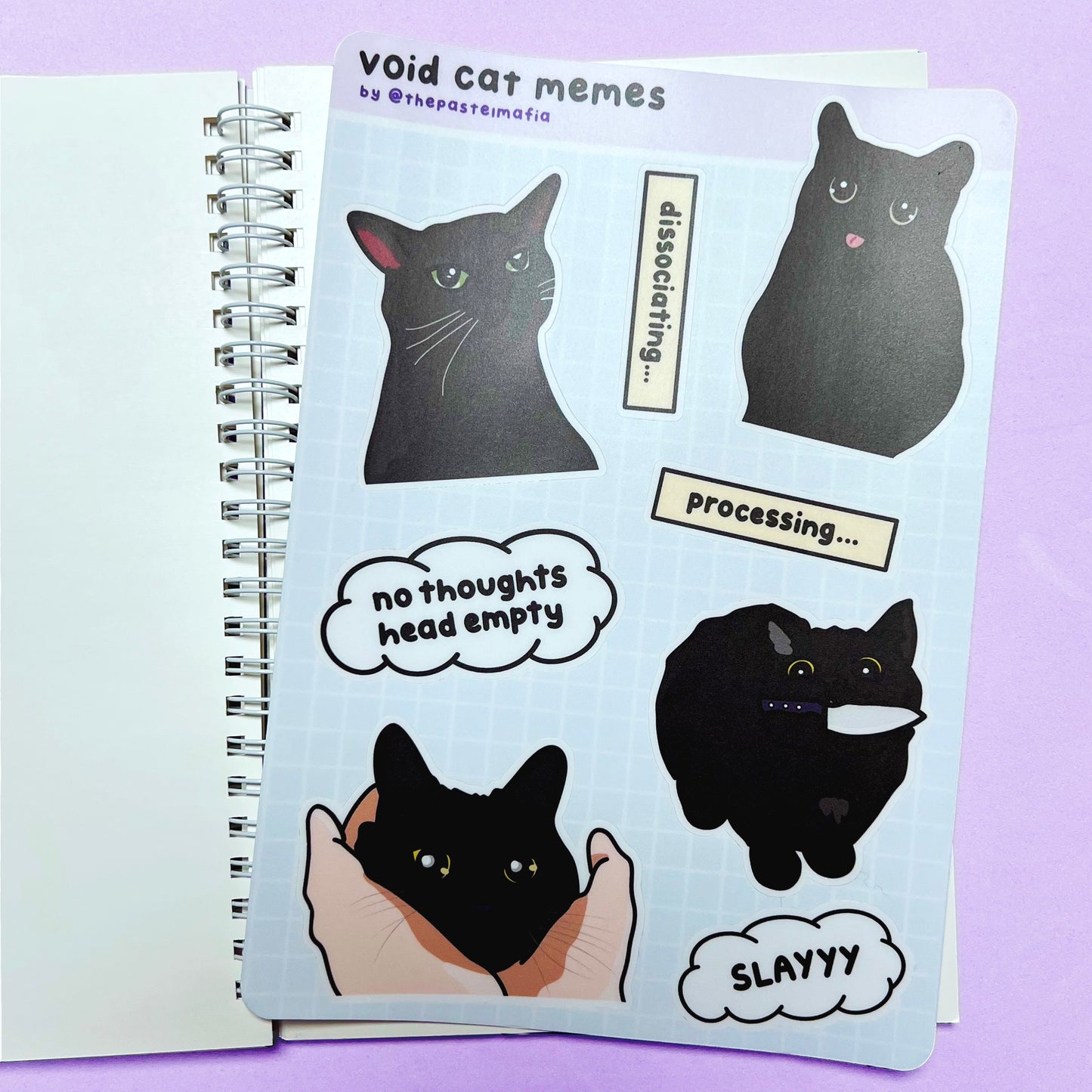 void cat meme a5 sticker sheet