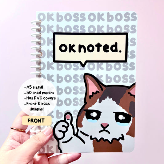 "ok noted" spiral notebook