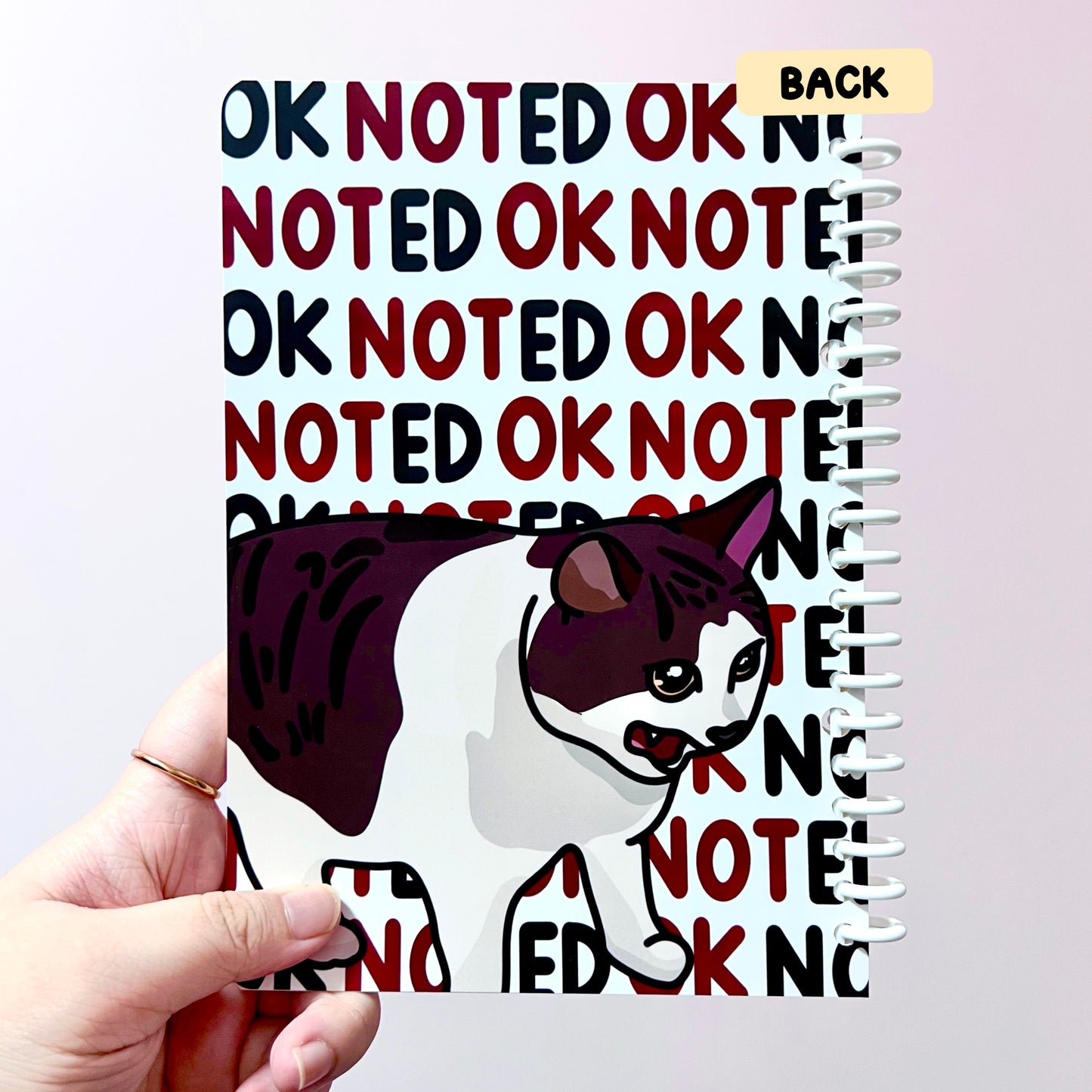 "ok noted" spiral notebook