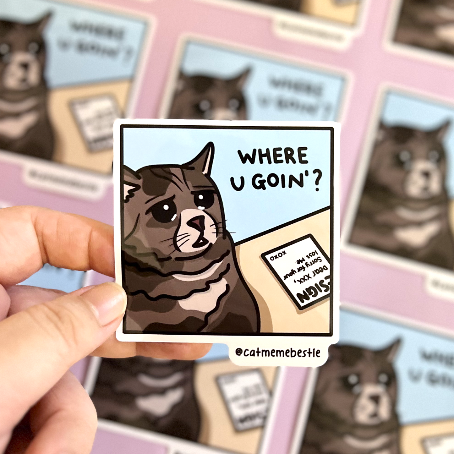 "where u goin?" sticker