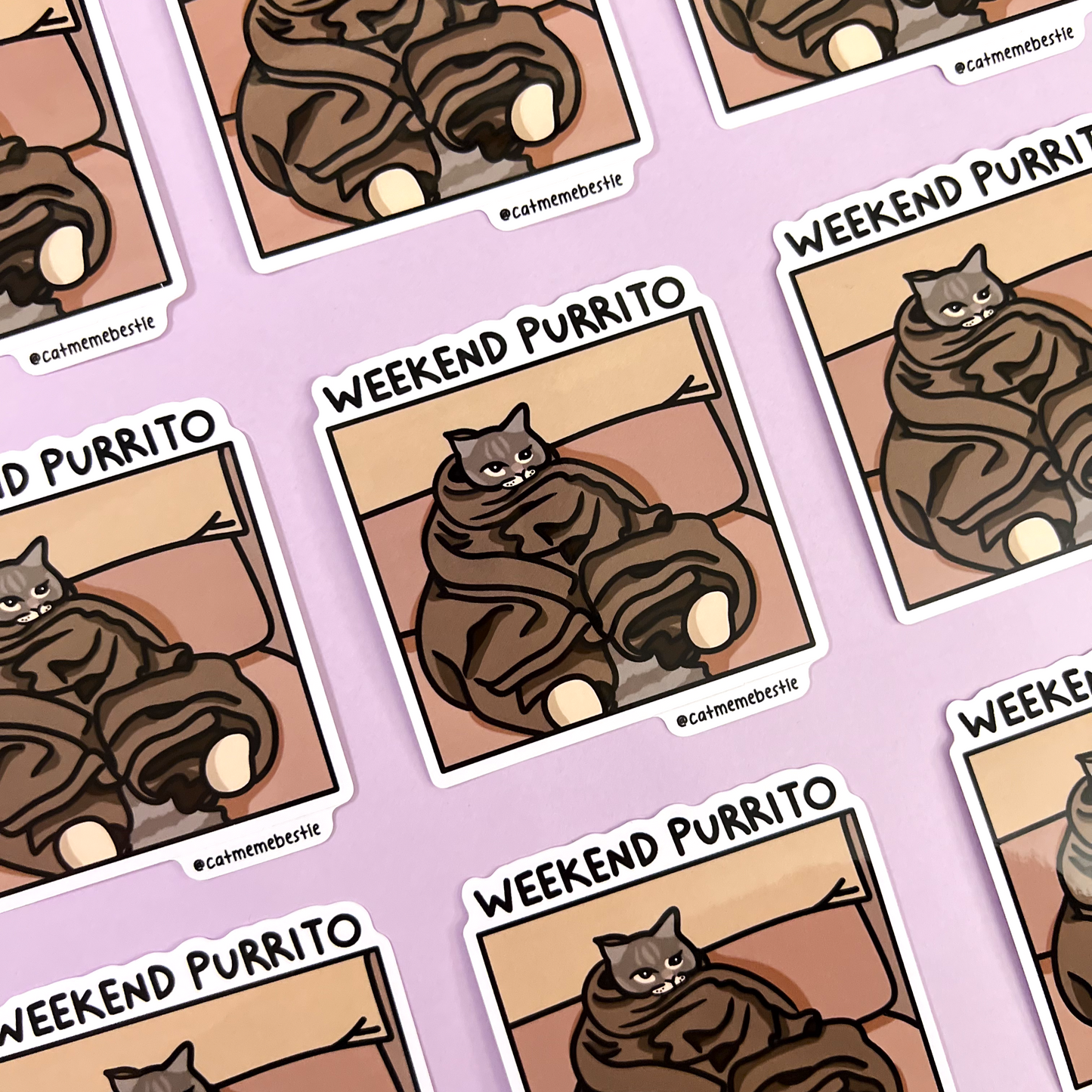 "weekend purrito" sticker