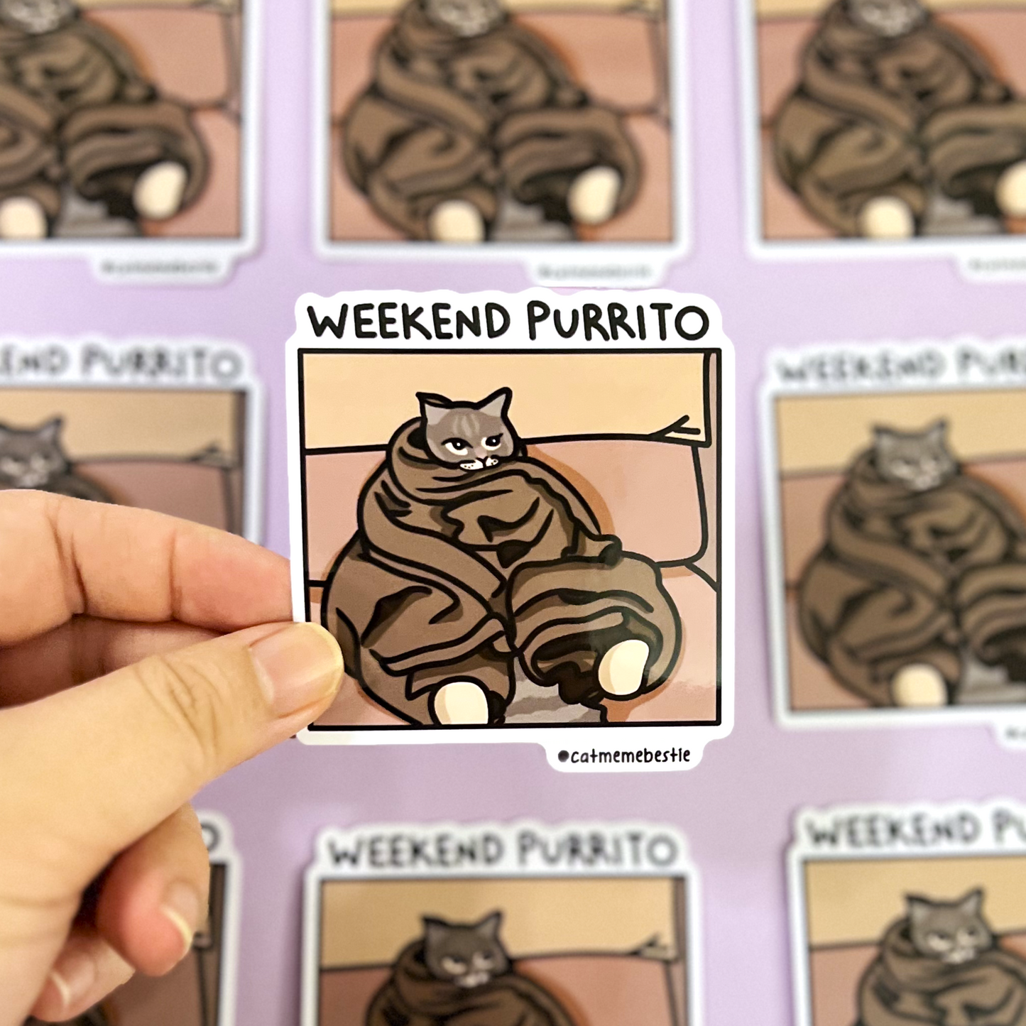 "weekend purrito" sticker