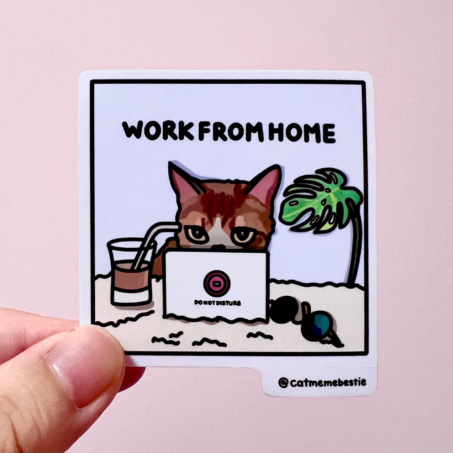 "work from home" sticker