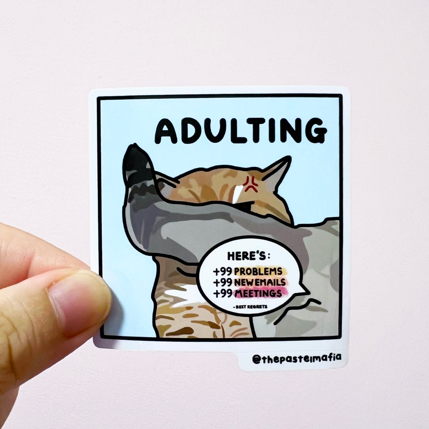 "adulting" sticker