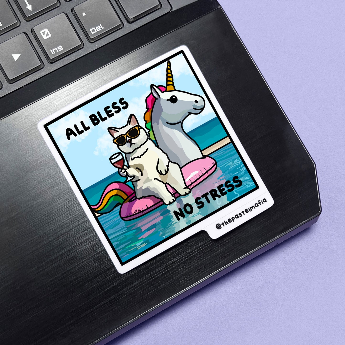 "all bless no stress" sticker