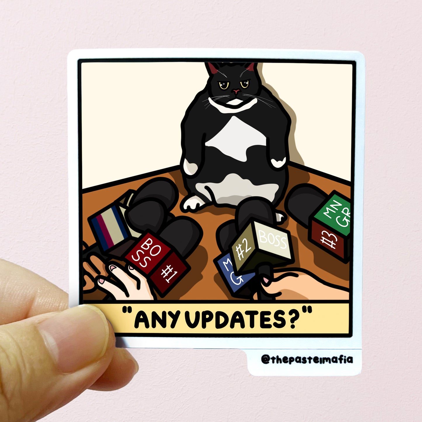 "any updates" sticker