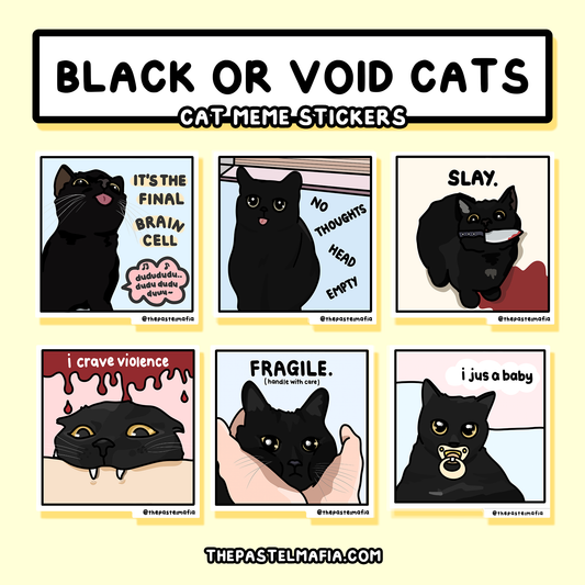 "black/void" cat meme stickers