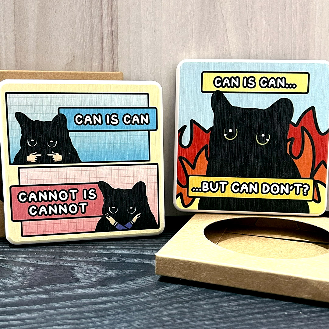 "can is can, but can don't?" diatomite coaster