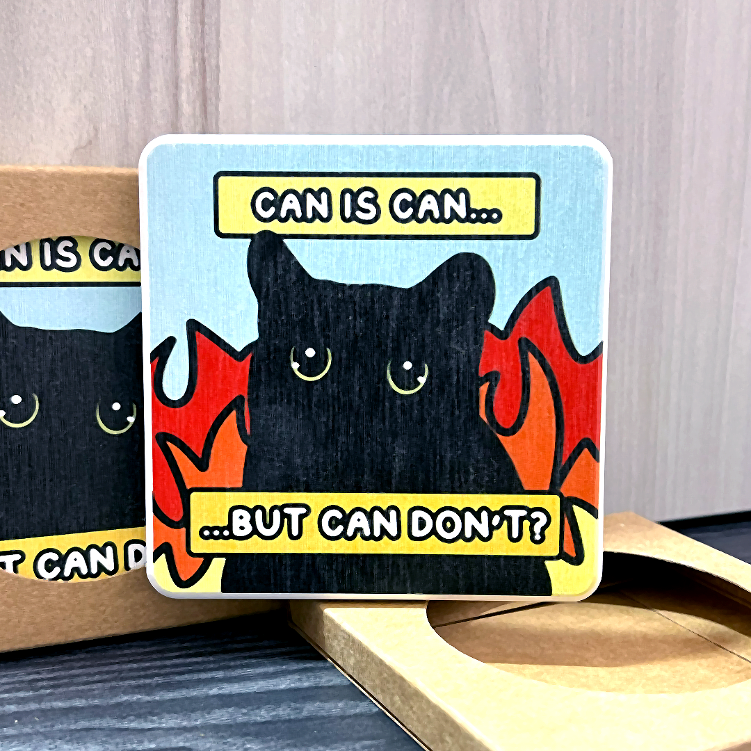 "can is can, but can don't?" diatomite coaster
