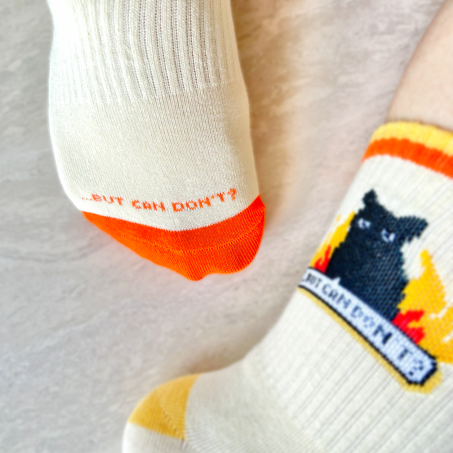 "can is can, but can don't?" unisex crew socks