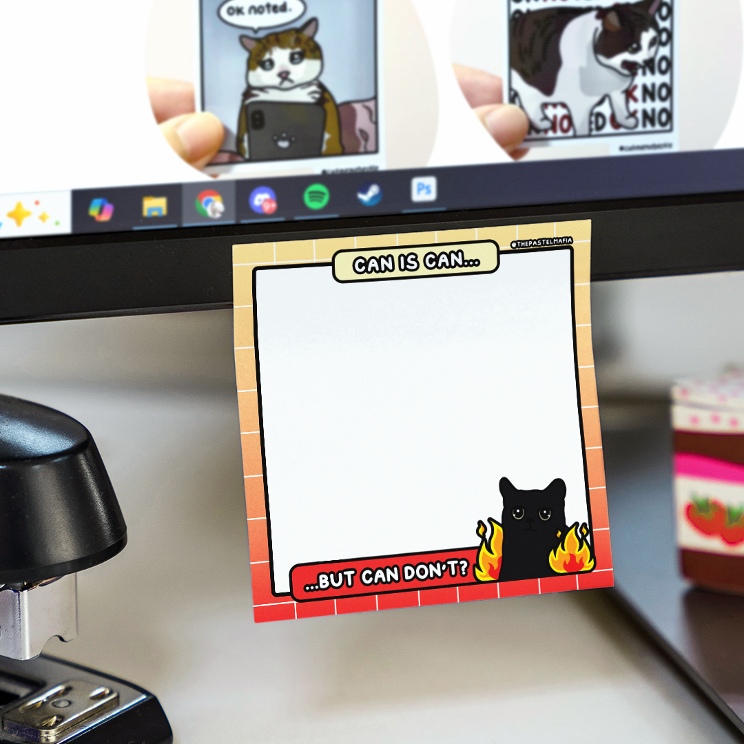 "can is can but can don't?" sticky notes
