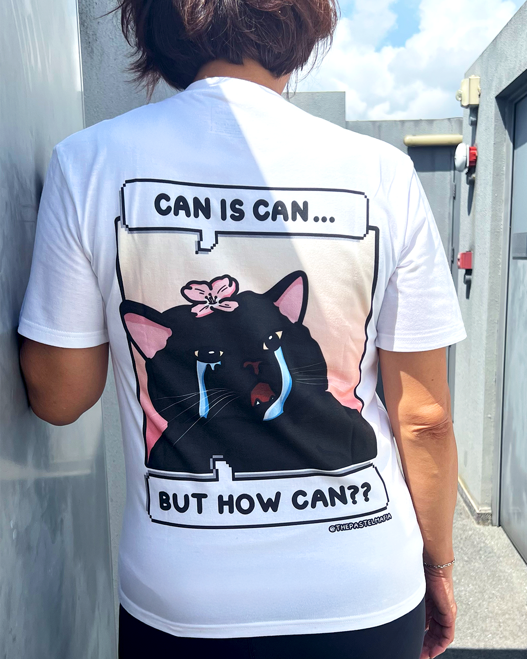 (limited) "can is can, but how can?" cat meme graphic t-shirt