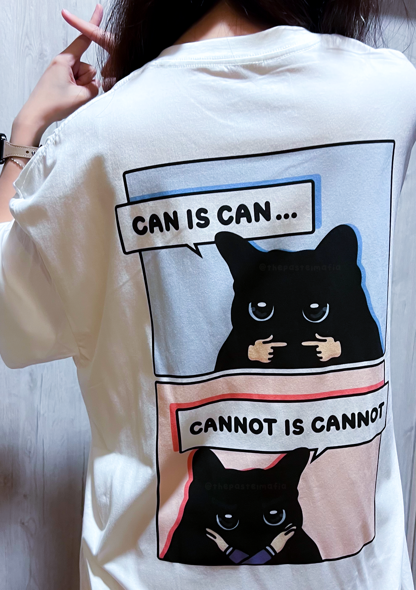 (limited) "can is can, cannot is cannot" cat meme graphic t-shirt