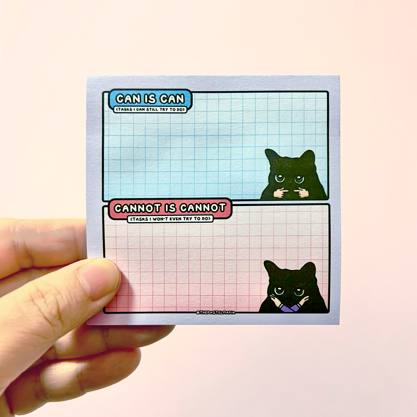 "can is can, cannot is cannot" sticky notes
