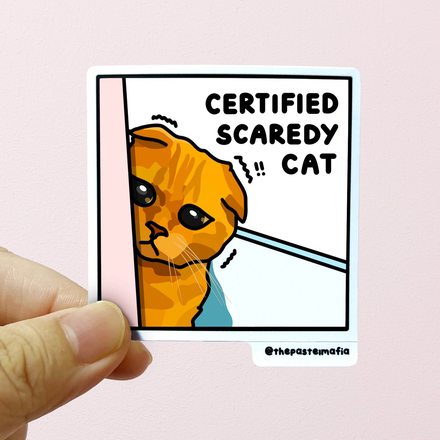 "certified scaredy cat" sticker
