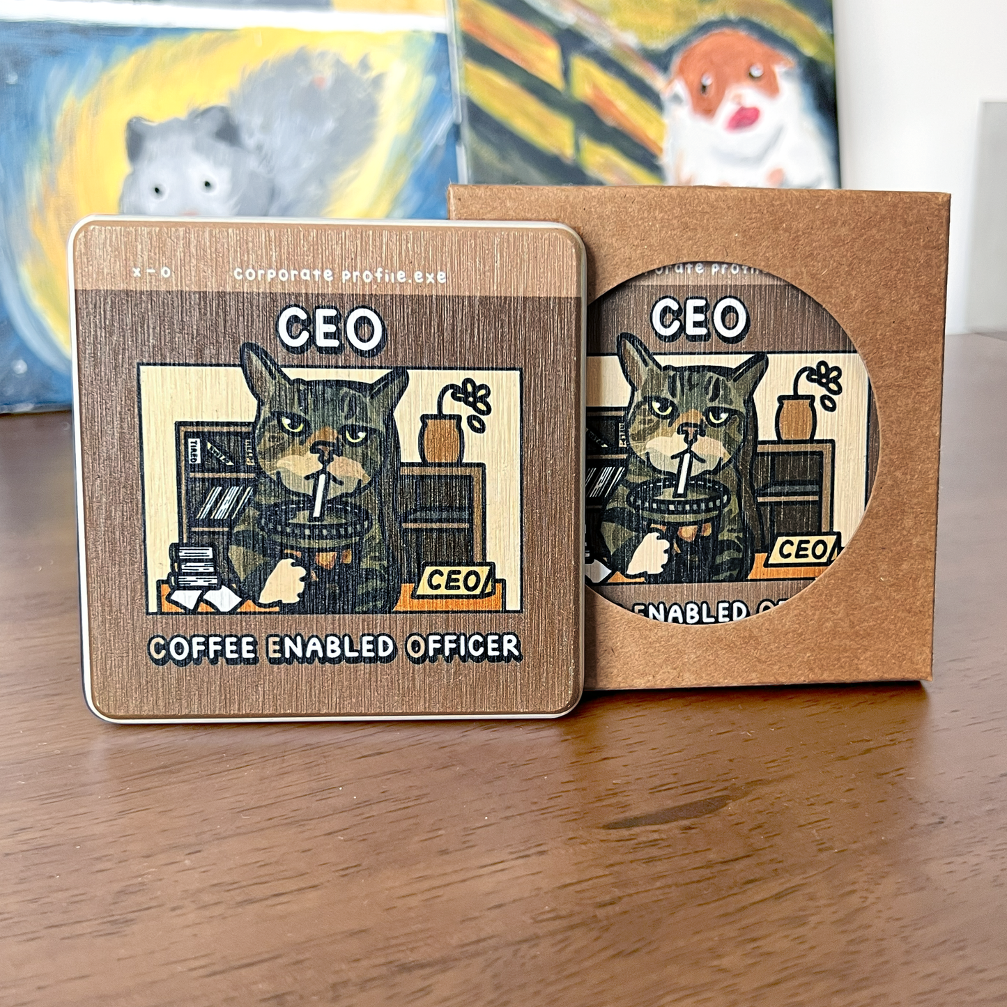 (limited) "coffee enabled officer (ceo)" diatomite coaster