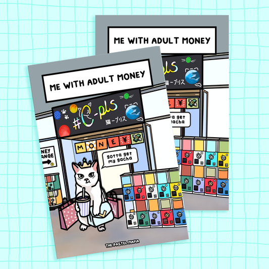 (japan) "me with adult money" A6 glossy greeting card
