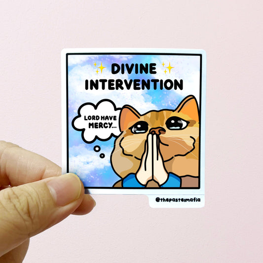 "divine intervention" sticker