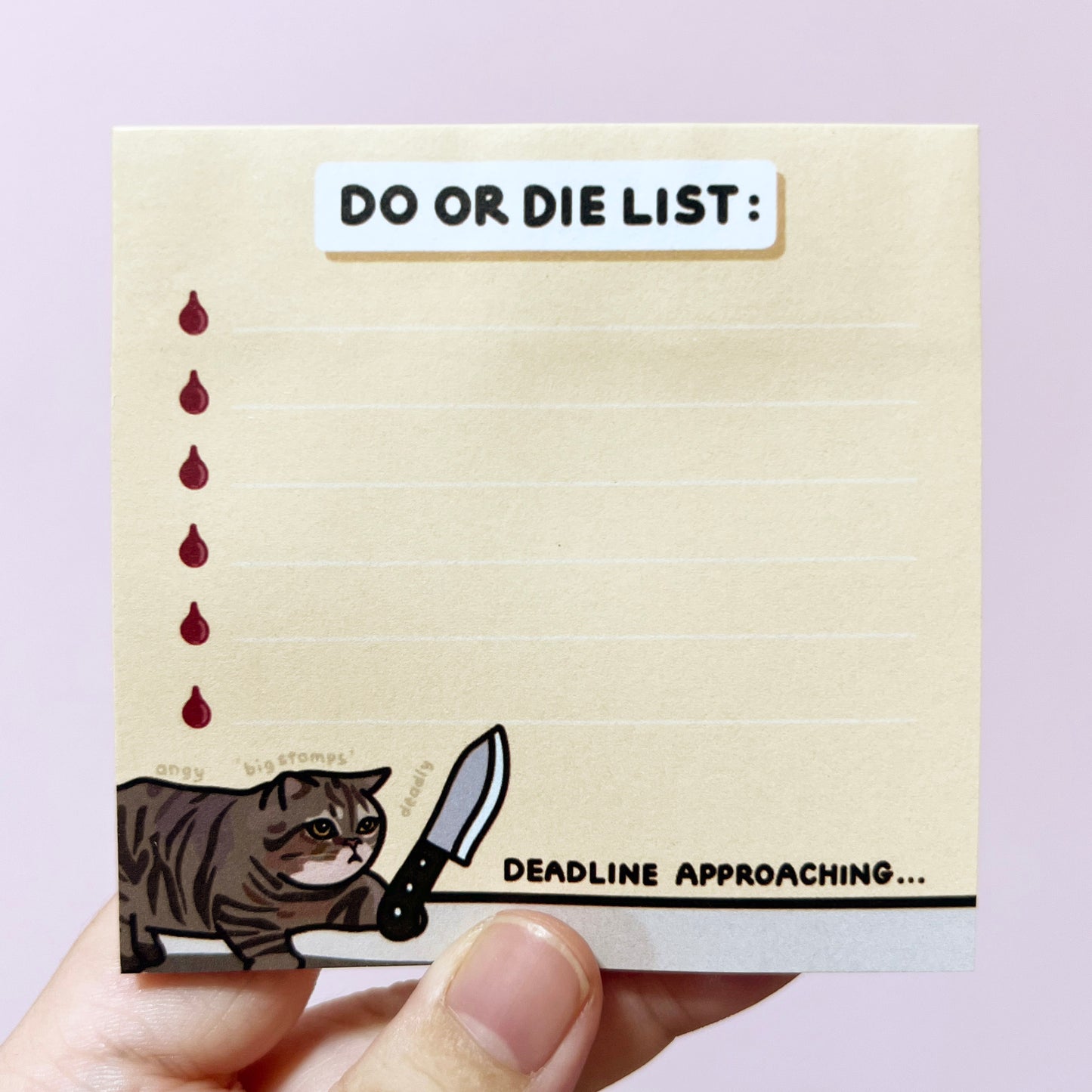 "do or die list" sticky notes