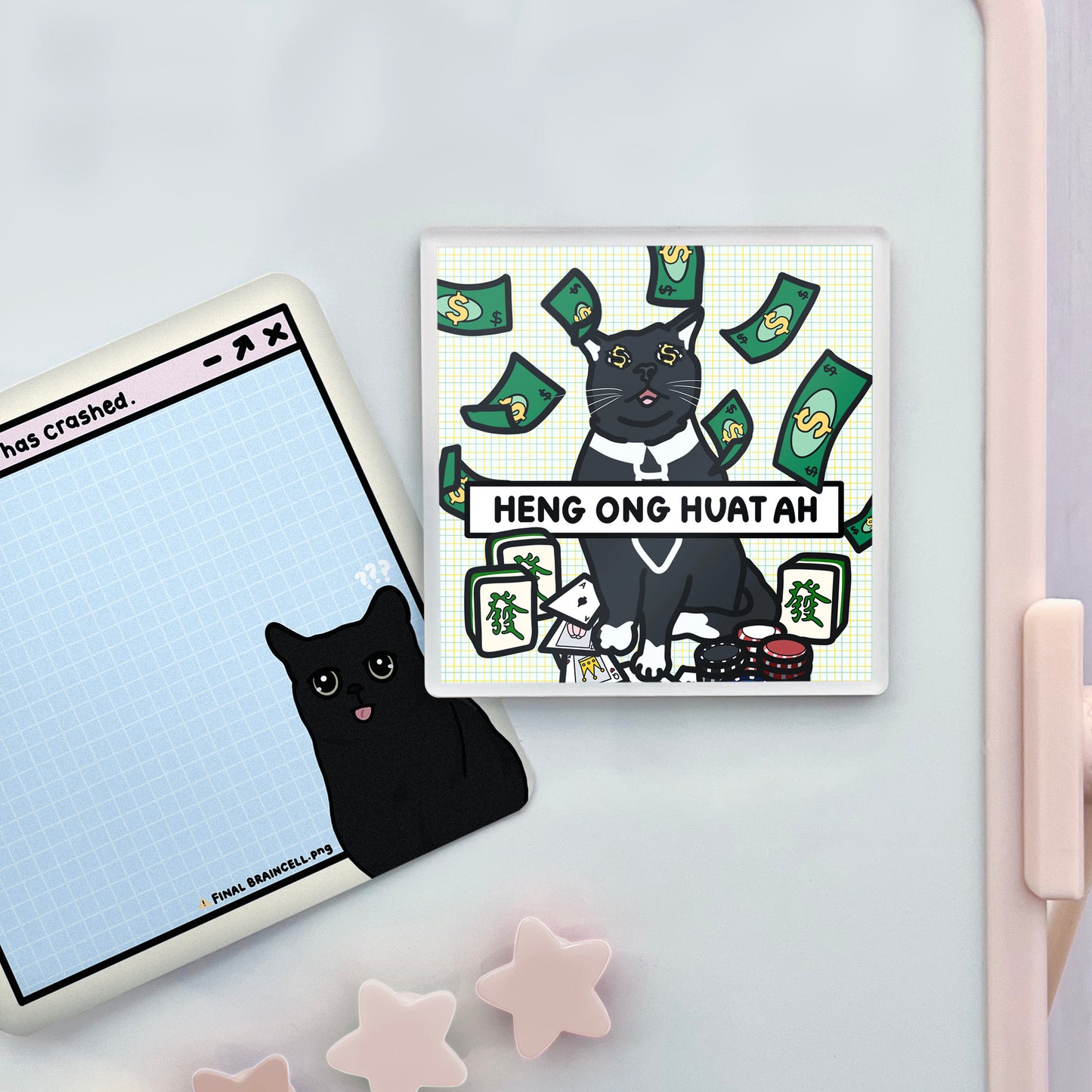 "heng ong huat ah" acrylic magnet