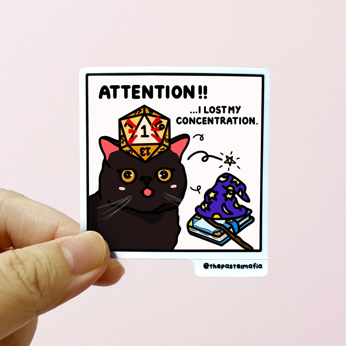 "i lost my concentration" sticker