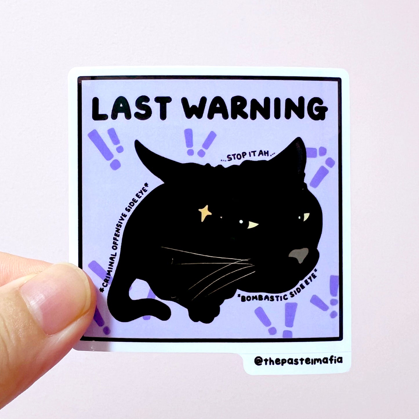 "last warning" sticker