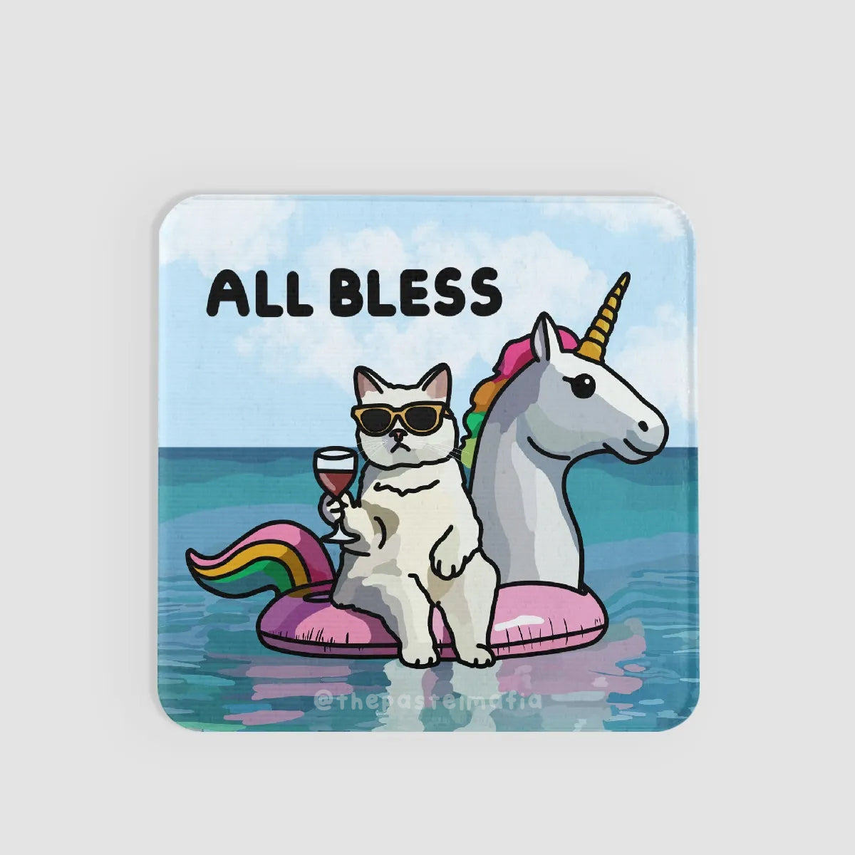 "all bless no stress" lenticular sticker