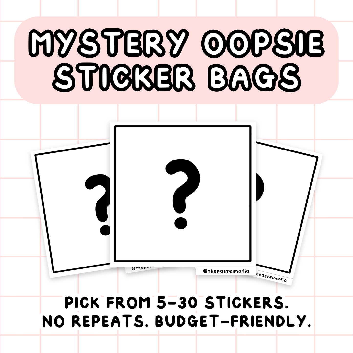 (grade B) mystery oopsie sticker bags