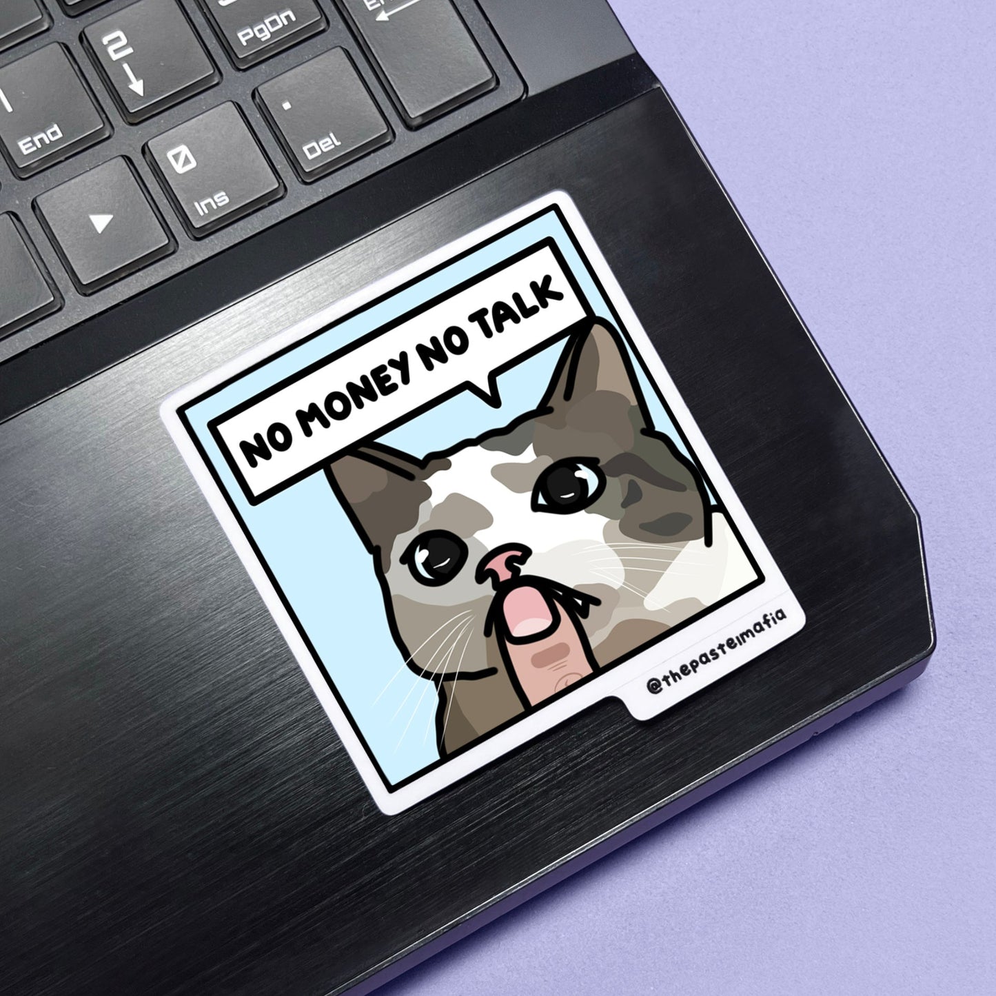 "no money no talk" sticker