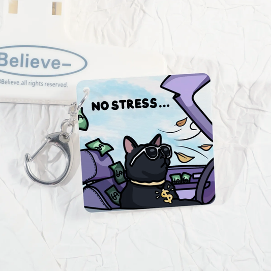 (limited) "no stress when you got cash" lenticular keychain