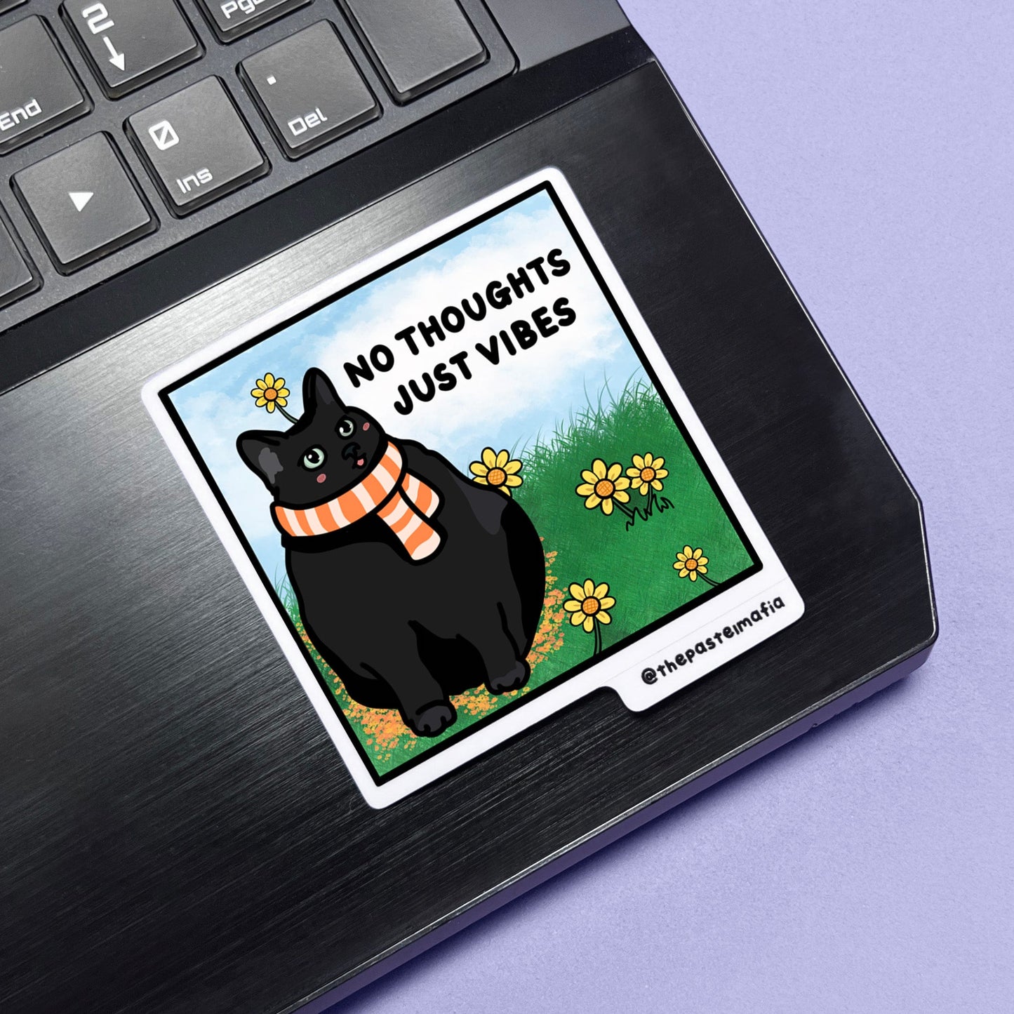 "no thoughts just vibes" sticker