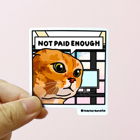 "not paid enough" sticker