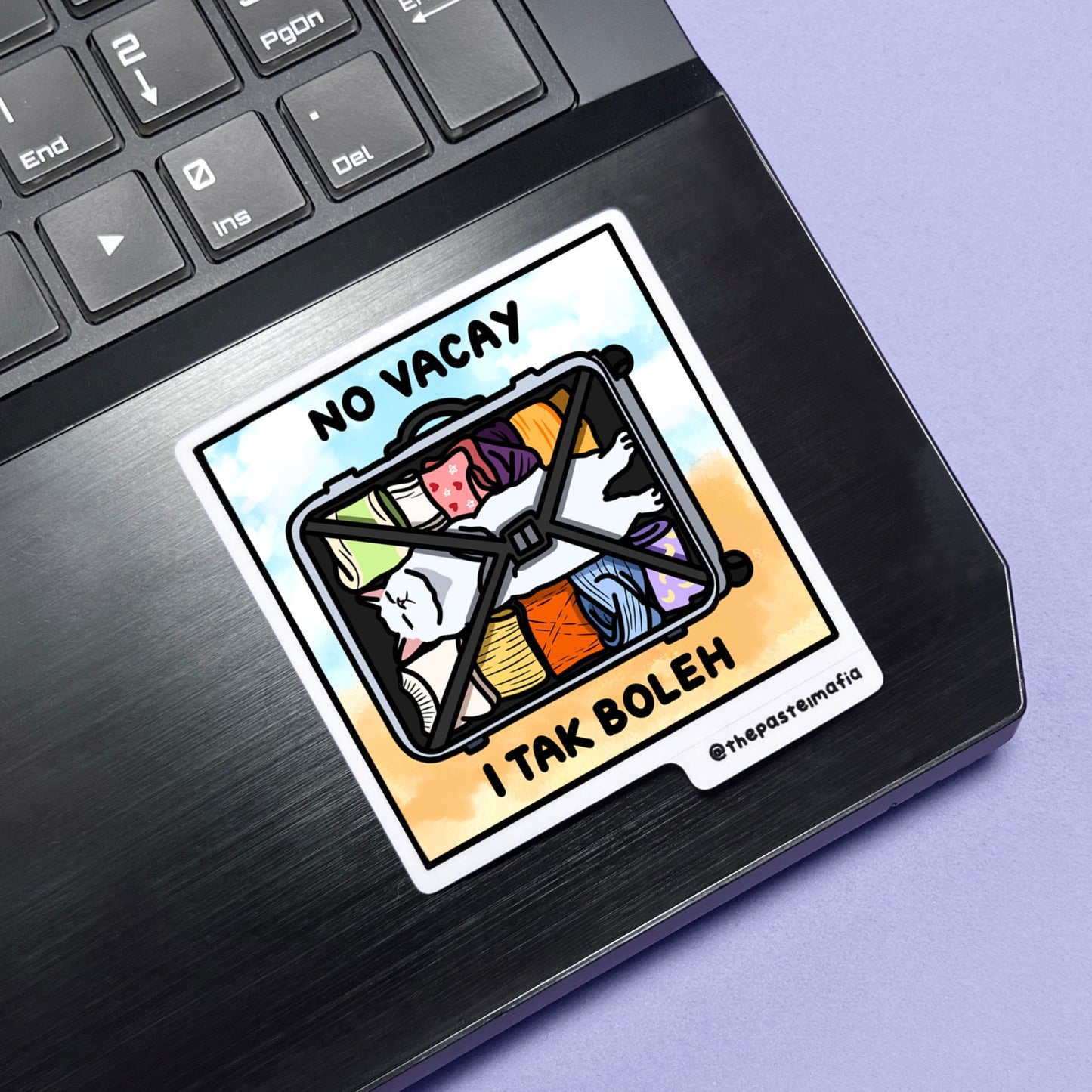 "no vacay i tak boleh" sticker