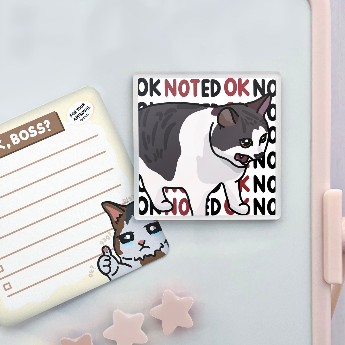 "ok noted" acrylic magnet
