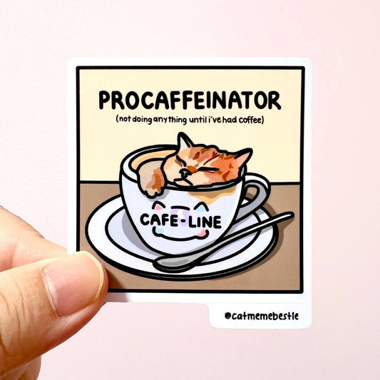 "procaffeinated" sticker